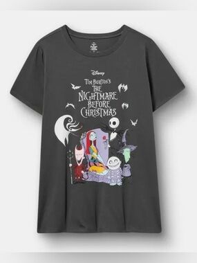 Torrid Nightmare Before Christmas Classic Fit Crewneck Tee Vintage Black